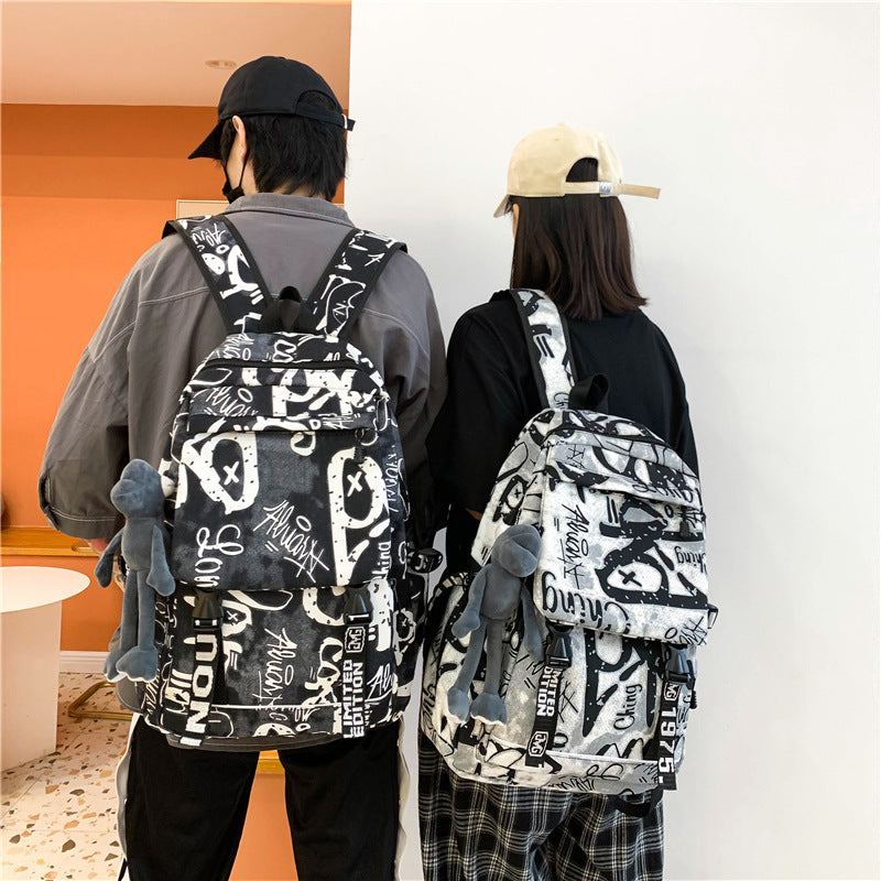 Backpack Women's Japanese Harajuku Large Capacity Junior High School Student School Bag Men's Trendy Cool Casual Versatile Sports Backpack