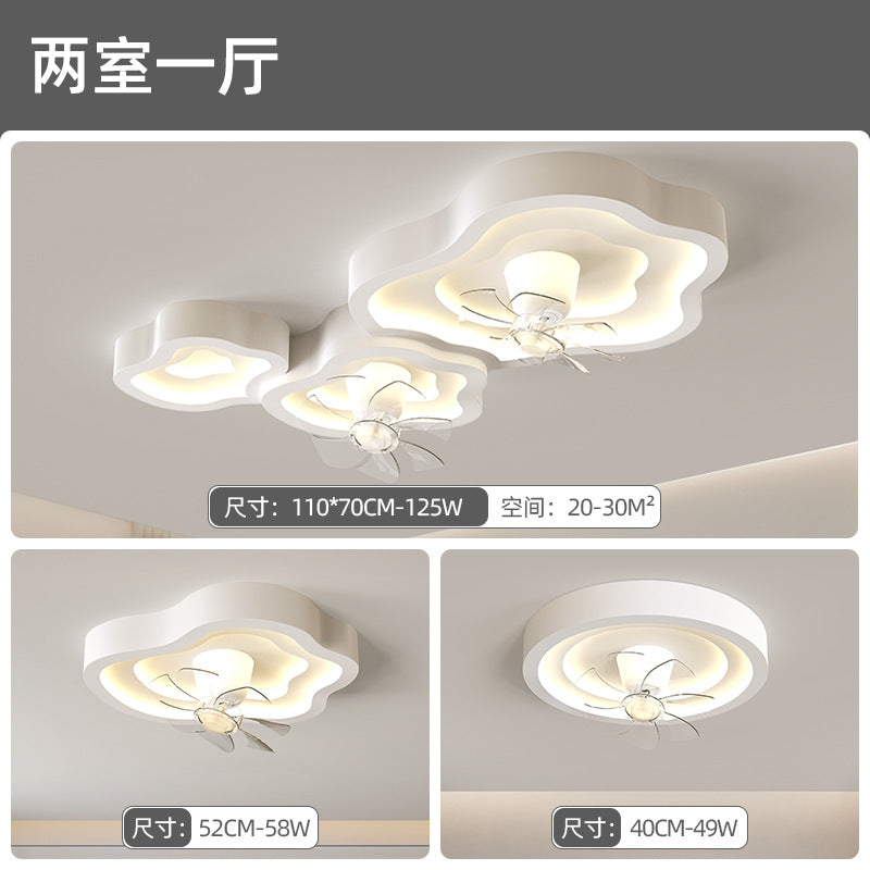 Living room fan light ceiling light dining room bedroom full spectrum silent shaking head fan lighting combination whole house package