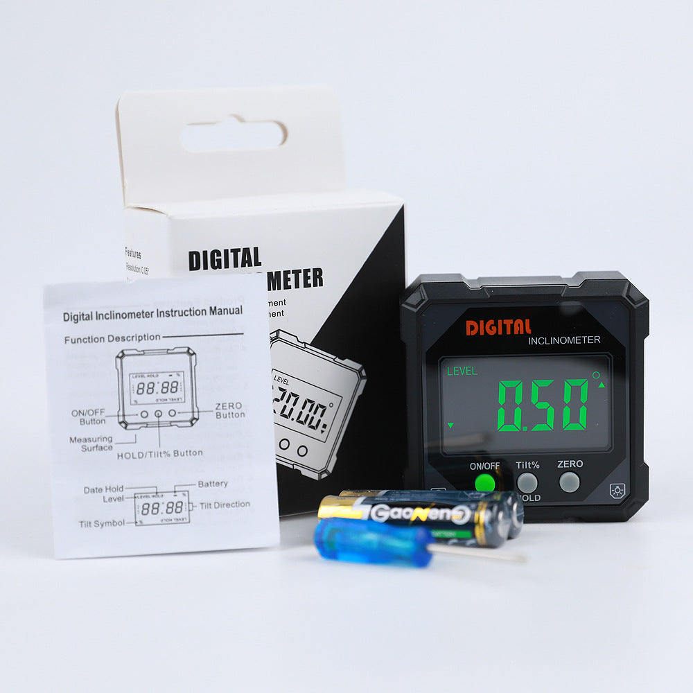 IP54 Electronic Digital Display Inclination Box Level Angle Measuring Instrument Number Strong Magnetic Digital Display Inclination Instrument Suitable for Home Use