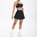 Cloud-feel casual high-waisted tennis skirt sexy strappy back yoga set quick-dry running fitness outfit