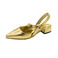 2026 korean style spring/summer versatile new retro fashion pointed toe slingback chunky heel elegant sandals for women