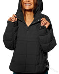 European and american  new casual fashion solid color cotton padded jacket, loose fit long sleeve pullover hoodie with round hem top