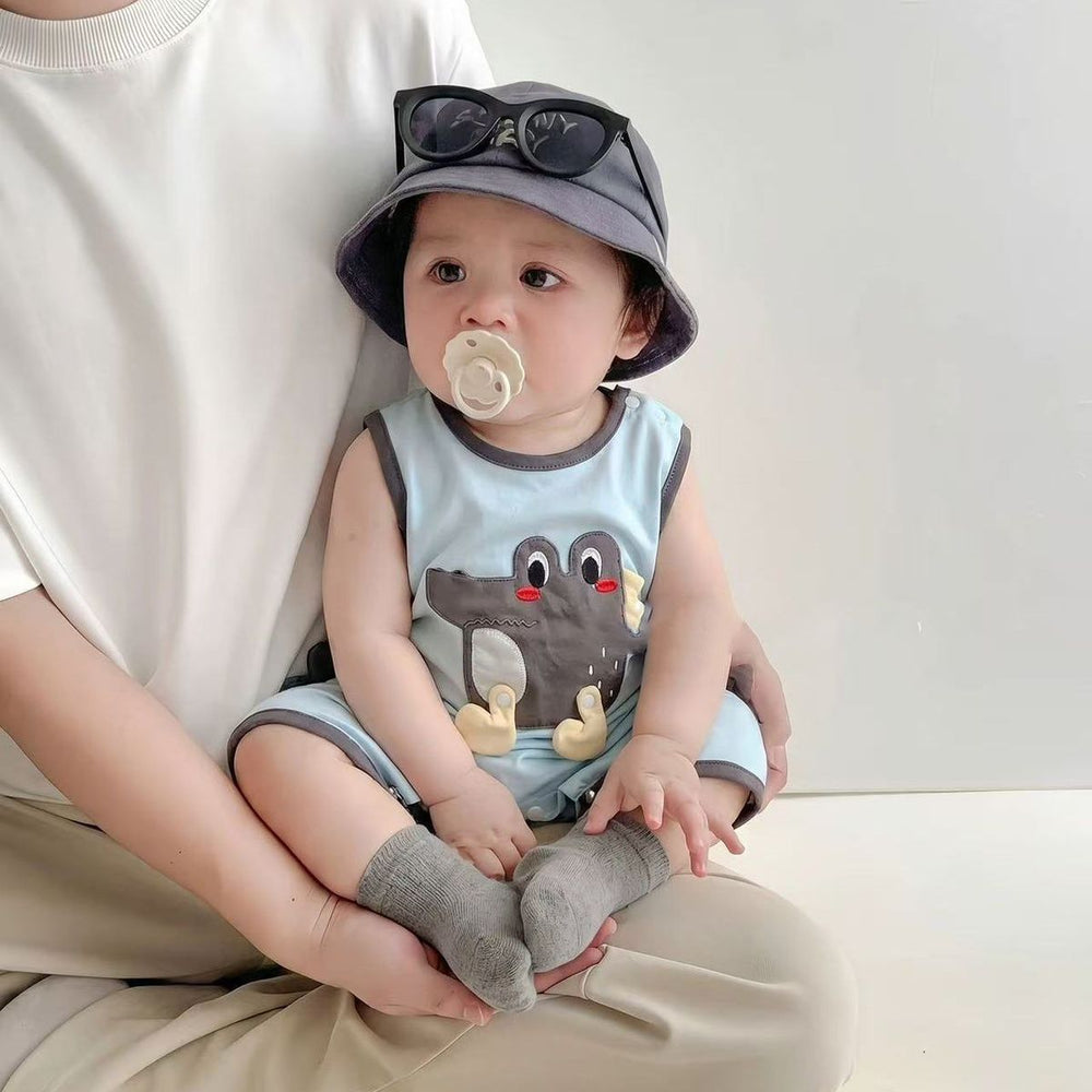 Baby cartoon cute infant romper summer outfit sleeveless lightweight unisex baby bodysuit for outdoor wear