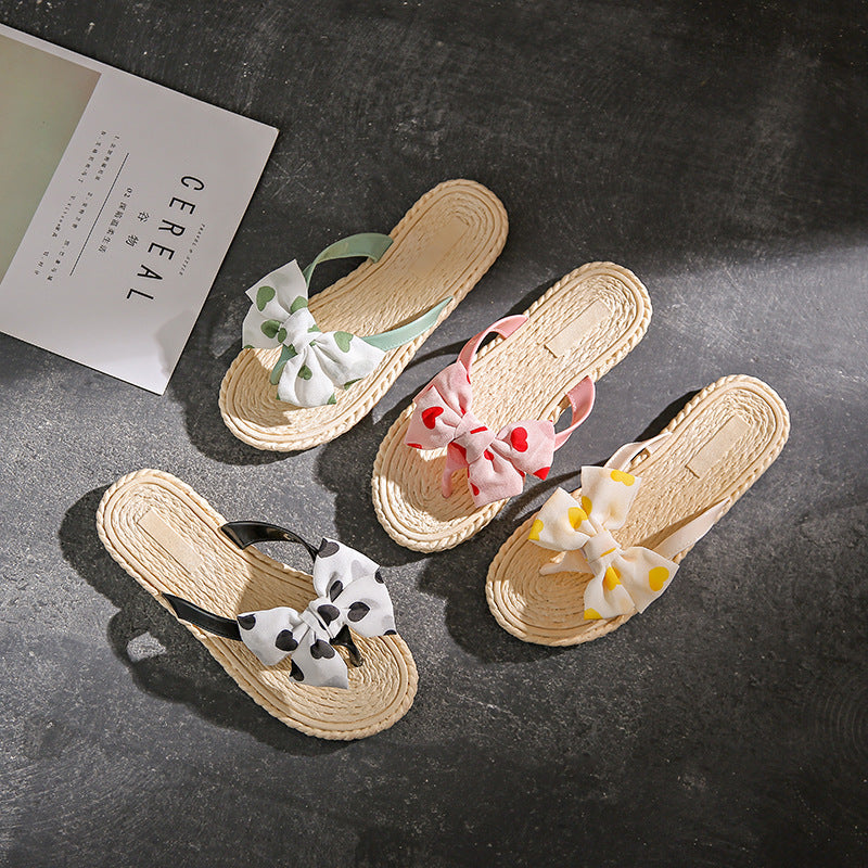Floral flip-flops women's summer fashion sweet outdoor wear flat beach sandals wet-proof non-slip dorm room slippers