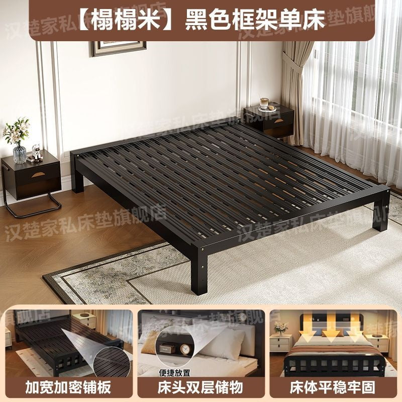 Extra thick iron frame bed carbon steel bed rental house assembled iron bed bold dormitory iron bed bedroom simple bed big sale