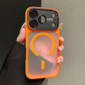 Lycra matte skin feel magnetic compatible iphone 17 case, iphone 16, iphone 15 large window premium protective cover