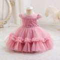 Ready-to-ship wholesale baby girl evening dresses, tulle beaded princess dresses, first birthday party dresses, girl dress