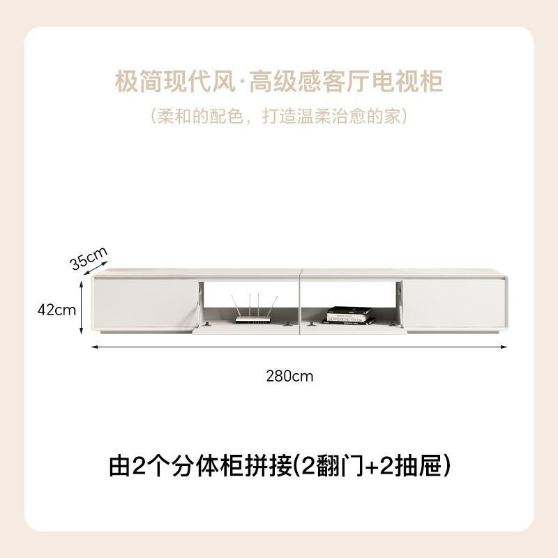 Coffee table TV cabinet floor simple modern router Nordic bedroom living room TV cabinet back hollow threading hole