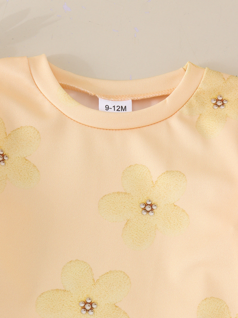 Baby clothing kids set children outfit yellow short-sleeved t-shirt + blue pants