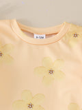 Baby clothing kids set children outfit yellow short-sleeved t-shirt + blue pants