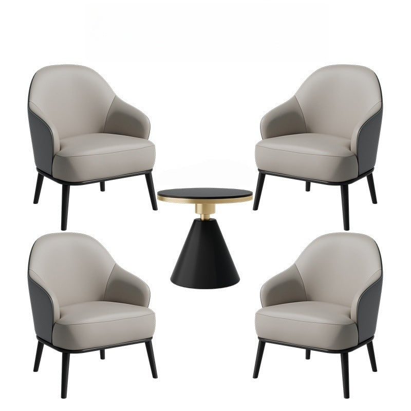 Luxury reception & negotiation table and chair set - ideal for sales centers, lounges, small round tables, leather sofa chairs, showrooms, and 4s stores