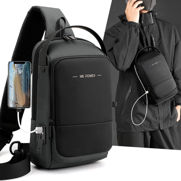 Wepower new functional men's breast bag outdoor waterproof slanted shoulder bag men's multi-functional business chest bag backpack