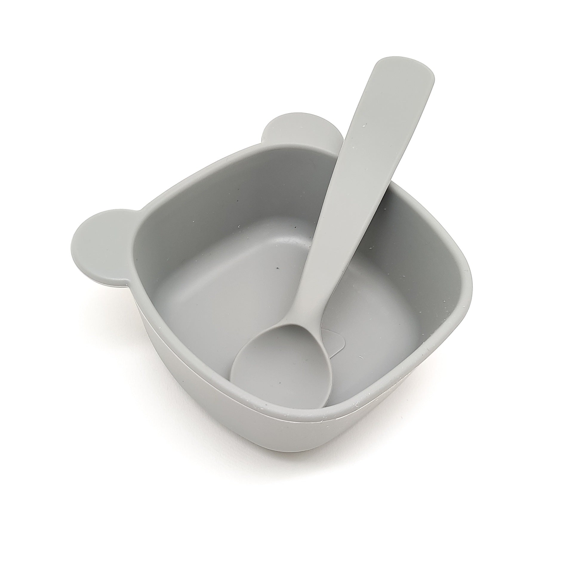 Cross-border food-grade silicone cartoon bowl ins bear silicone tableware, anti-scalding and non-slip silicone bowl tableware set