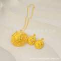 Two-piece set: new middle eastern dubai ethiopian women's pendant necklace and earrings, african sunflower style