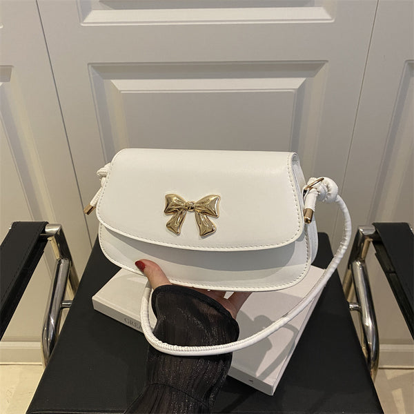 Underarm bag women's 2025 spring new trendy high-value fashion versatile shoulder messenger bag bow saddle bag