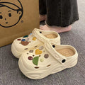 Evathick sole crocs women's summer outwearnon-slip2024new arrival stomping on shit beach baotou half cool slippers