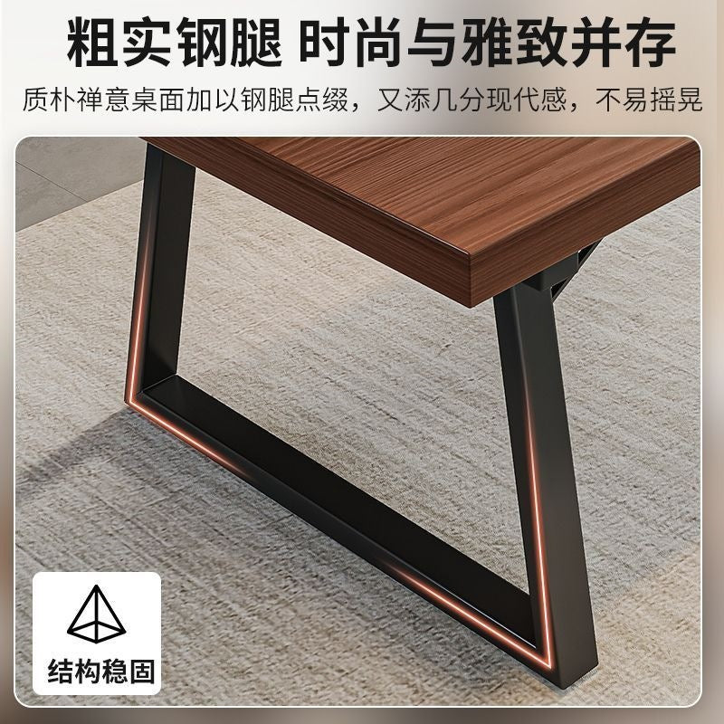 Solid wood color tea table and chair combination, one table and five chairs, tea table, new chinoiserie negotiation office large board tea table, coffee table