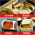 304 korean style grid plate stainless steel korean dipping dish grid plate gold hot pot seasoning dish barbecue round sauce dish
