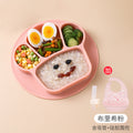 Pink silicone bib with straw