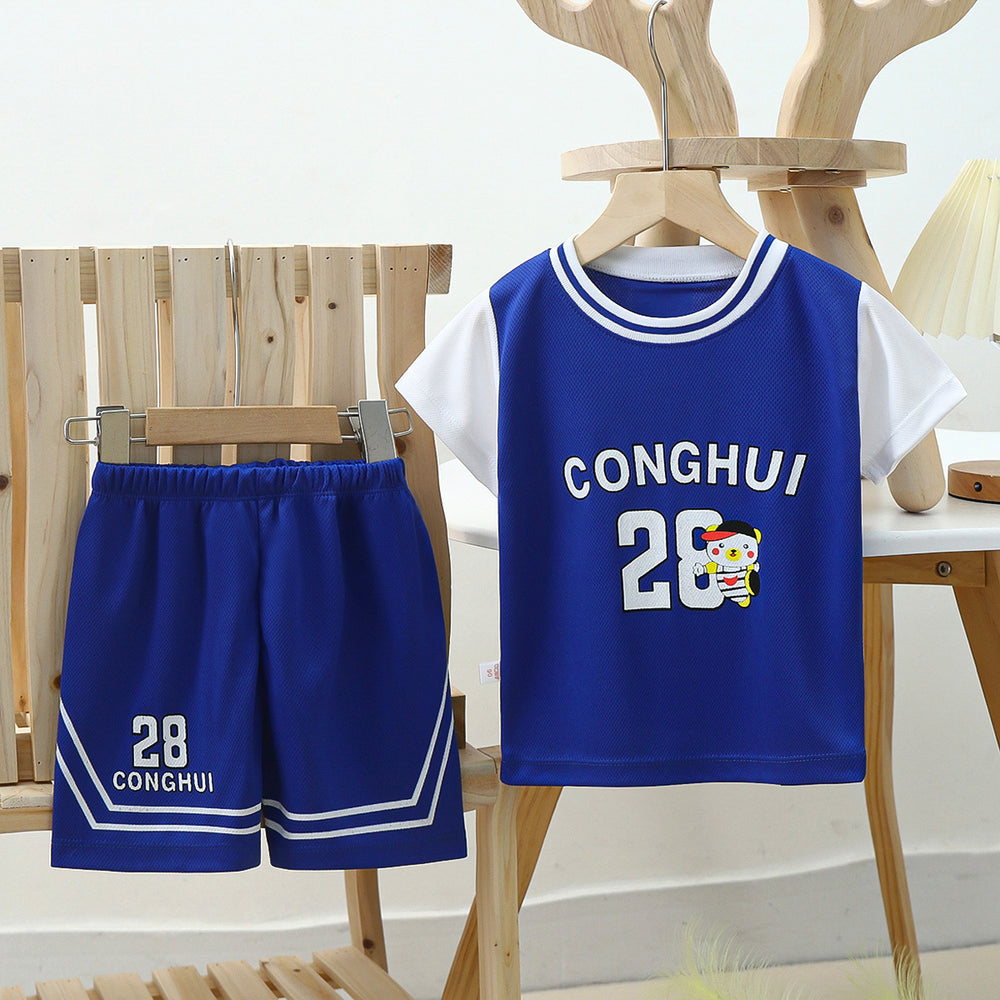 new kids' basketball jersey set - boys' and girls' summer quick-dry mesh outfit - short sleeve sports clothing for children and teens