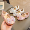 Girls' princess shoes, kids' leather shoes,  spring collection, girls' pearl crystal shoes, soft sole little girl's single shoes, flat shoes