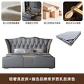 Genuine leather bed + premium brand simmons latex mattress combo