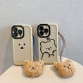 Puff shell suitable for apple 16pro cute emoticon bear mobile phone case iphone12 all-inclusive anti-fall soft case