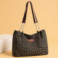 High-end, large-capacity women's tote bag - stylish leopard print handbag, minimalist and versatile shoulder bag, commuter underarm bag