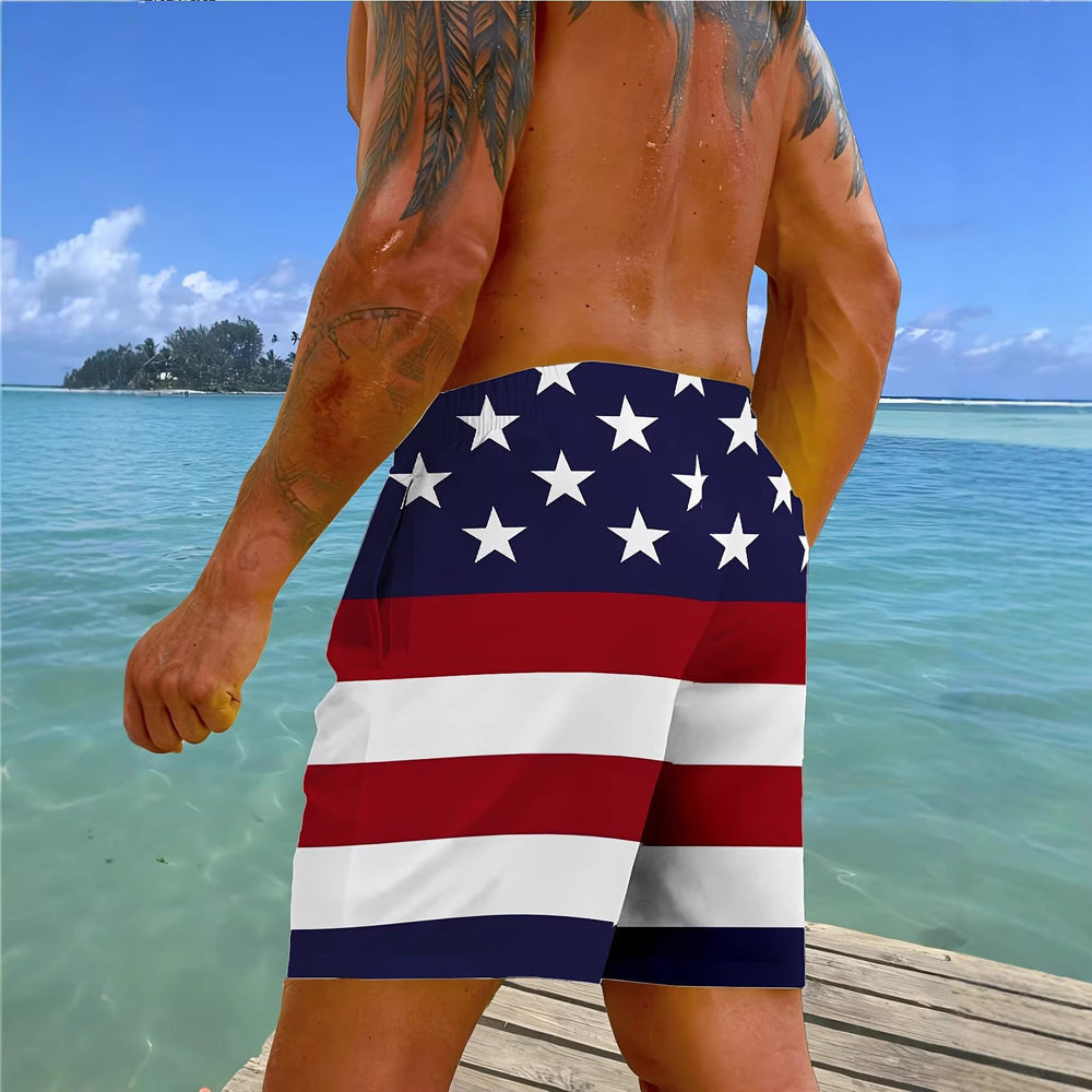 trending men's beach shorts, quick-dry swim trunks, casual sportswear, european and american new style 3d digital printing