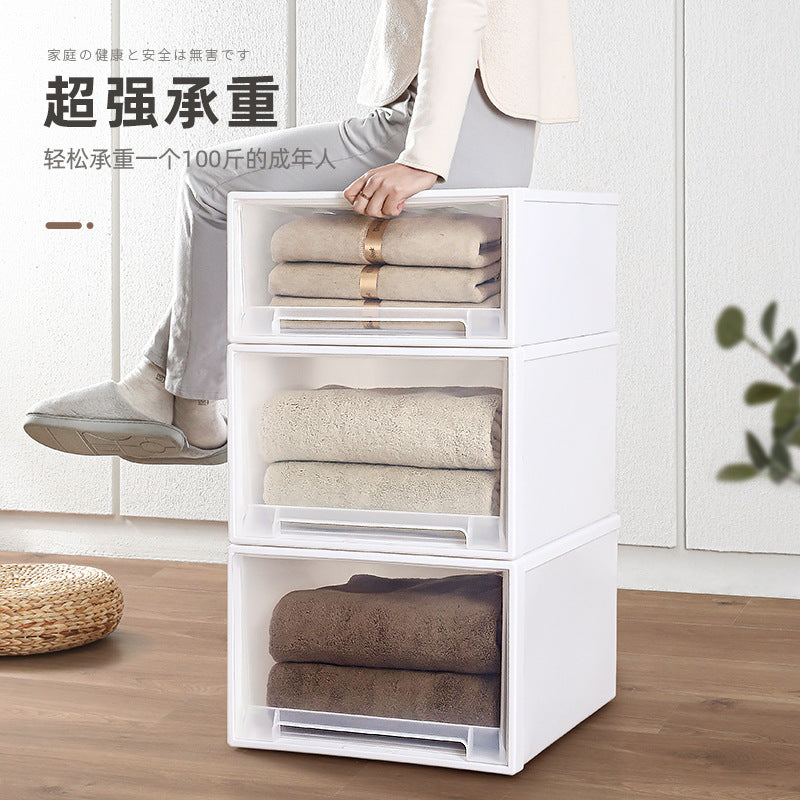 Younai transparent storage cabinet plastic finishing box wardrobe snack storage box clothes clothing drawer storage box