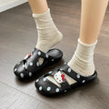 New eva polka dot hello kitty slip-on open-toe women's slippers - summer outdoor wear, thick sole, non-slip casual sandals
