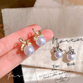 Cross bow pearl earrings for women niche styleclassy sense casualeasiest for matchelegant earrings work clothing earrings wholesale