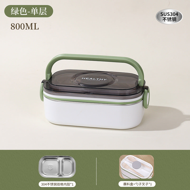 304 stainless steel multi-layer lunch box, office workers can enter the microwave oven for lunch, heat preservation lunch box, student bento box