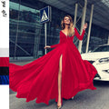 european and american export hot seller: new milk silk sexy deep v long sleeve dress for  and