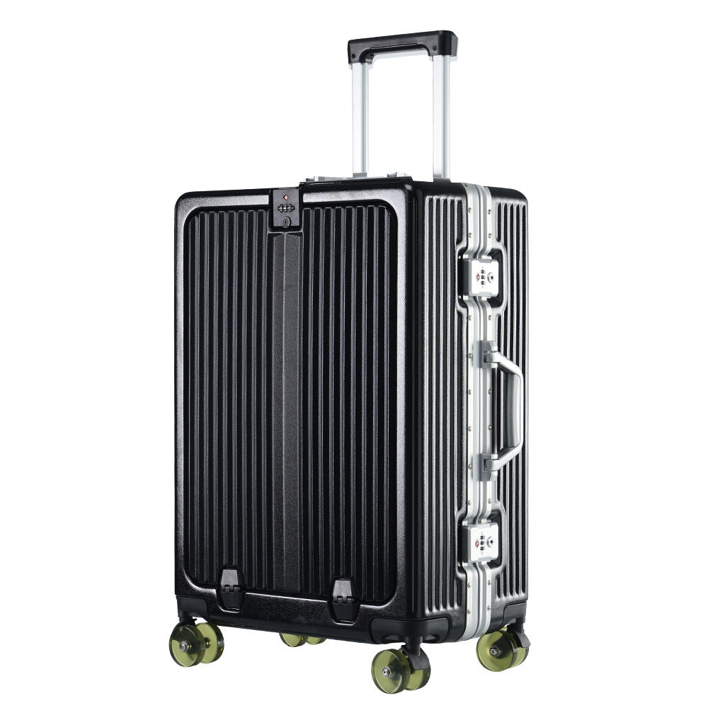 One-click front open aluminum frame 20-inch boarding case, ice skating wheel suitcase, customs lock suitcase 24-inch anti-drop trolley case