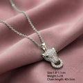 European and american hot-selling fashion copper inlaid zircon leopard necklace for women, light luxury fashionable personalized titanium steel clavicle chain set
