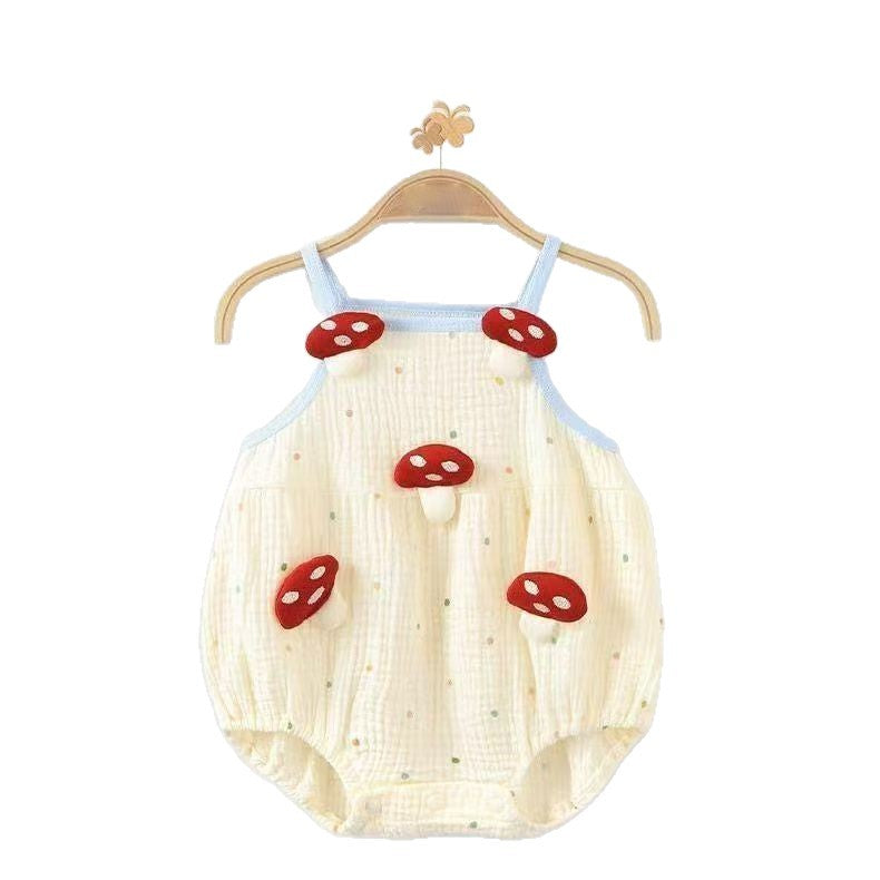 Summernew arrival jumpsuit thin sleeveless butt-covering cute cartoon baby girl jumpsuit romper suspender jumpsuit