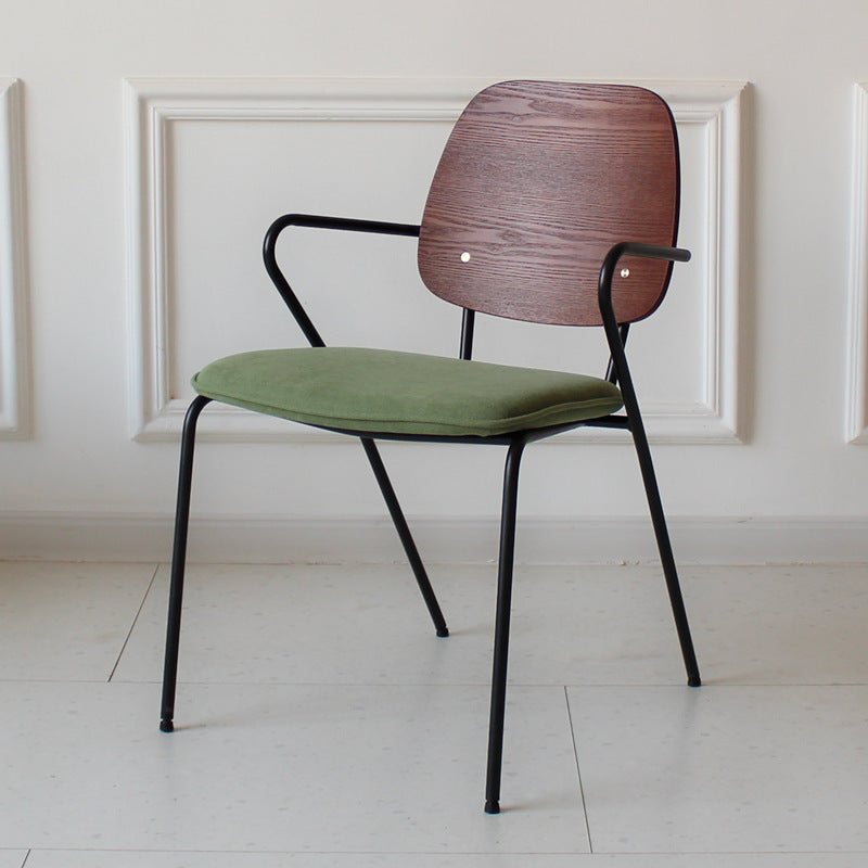 American loft restaurant retro leather dining chair cafe industrial style wrought iron chair designer casual back chair