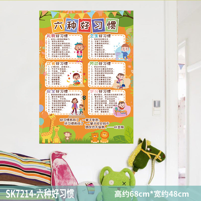 Kindergarten addition, subtraction, multiplication and division formula, Chinese pinyin table, early childhood connection, early education children's room, classroom puzzle wall sticker