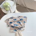 summer new korean style kids' dolphin print short sleeve & shorts cotton set - baby cartoon loungewear