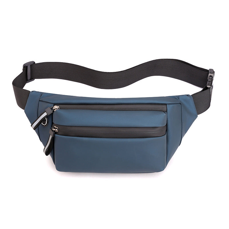 New breast bag men's casual anti-splashing multi-layer messenger bag large capacity shoulder bag simple solid color fanny pack wholesale