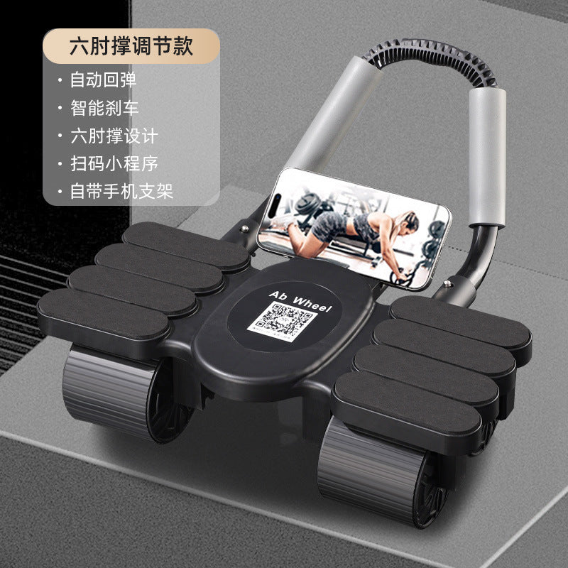 2025 new six-point ab roller with 4 wheels - automatic rebound abdominal trainer - six-wheel ab roller for tummy and abs