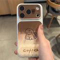 Suitable for iphone18/16 gradient brown bottom mobile phone case apple 17promax coffee cat and dog line protective cover