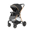 High-view baby stroller, four-wheel universal, reclining seat, two-way push, shock-absorbing, portable, multifunctional