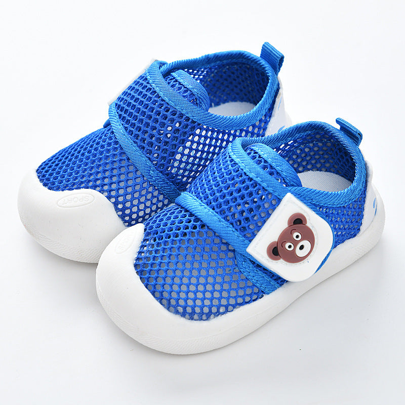 Baby sandals for boys, summer first walker shoes, 0-1-2 years old infant anti-slip soft sole mesh shoes for babies and toddlers, baby girl shoes
