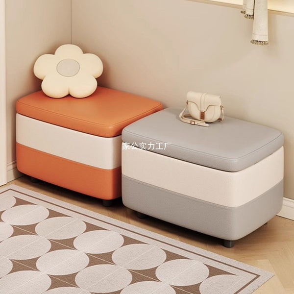 Solid wood stool household storage stool storage box stool can be used as a sofa stool door shoe change stool storage small bench