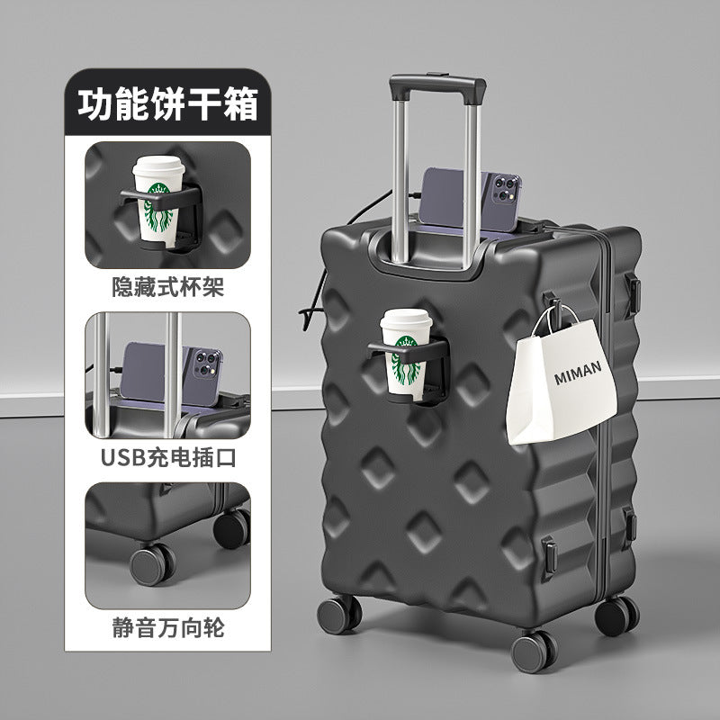 Large-capacity suitcase female 2024 new suitcase 20-inch boarding rod password leather case universal wheel parent-child