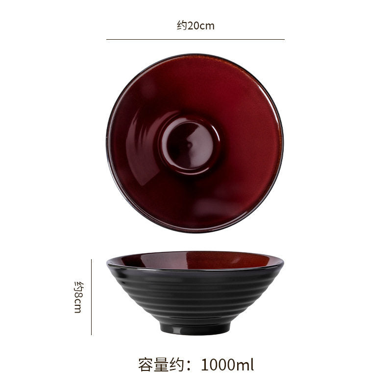Retro style kiln discoloration clay hat bowl japanese restaurant high-looking ramen bowl home practical soup bowl noodle bowl