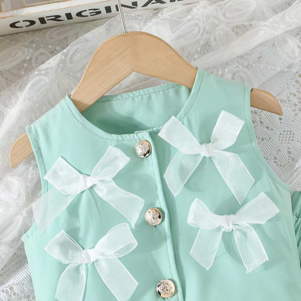 export autumn/winter new arrivals: european and american style girls' suit vest and wide-leg pants set