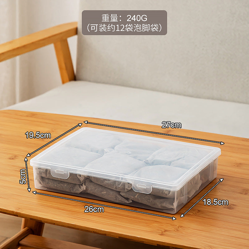 Foot bath bag, storage box, household health care foot soaking bag with lid, medicine bag, transparent storage box, large-capacity storage box.